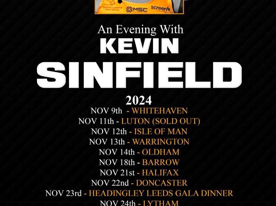 An evening with Kevin Sinfield – Wigan, 16th September 2025